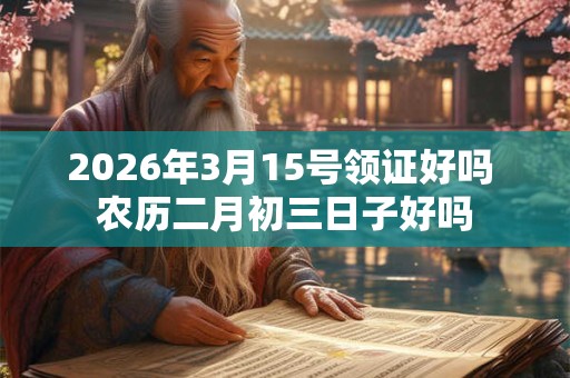 2026年3月15号领证好吗 农历二月初三日子好吗