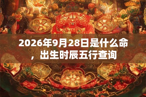 2026年9月28日是什么命，出生时辰五行查询
