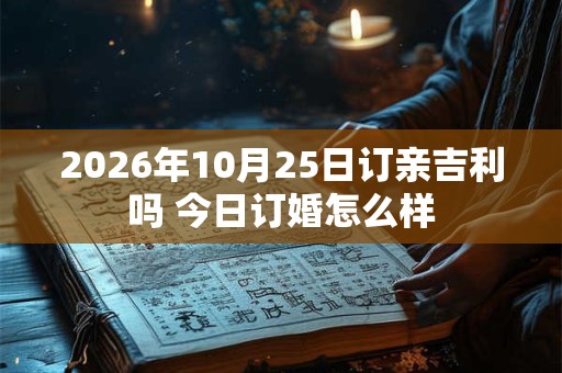 2026年10月25日订亲吉利吗 今日订婚怎么样
