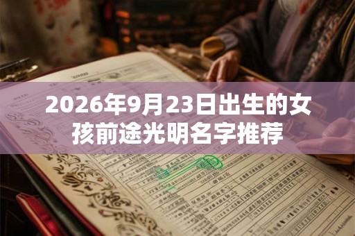 2026年9月23日出生的女孩前途光明名字推荐