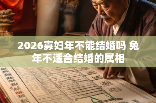 2026寡妇年不能结婚吗 兔年不适合结婚的属相 2026寡妇年不能结婚吗 兔年不适合结婚的属相