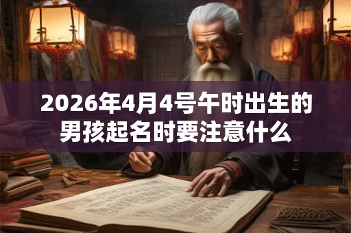 2026年4月4号午时出生的男孩起名时要注意什么