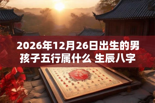 2026年12月26日出生的男孩子五行属什么 生辰八字取名