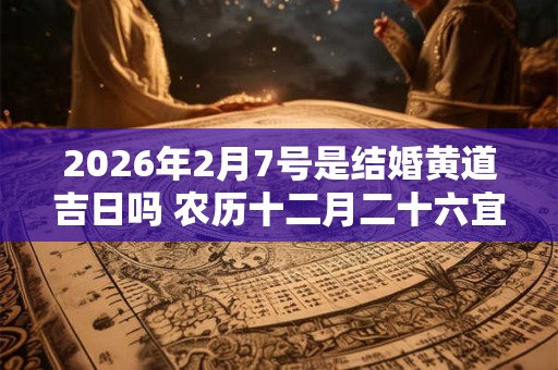 2026年2月7号是结婚黄道吉日吗 农历十二月二十六宜嫁娶吗