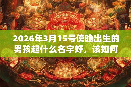2026年3月15号傍晚出生的男孩起什么名字好，该如何取名？