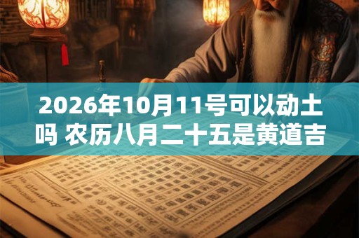 2026年10月11号可以动土吗 农历八月二十五是黄道吉日吗