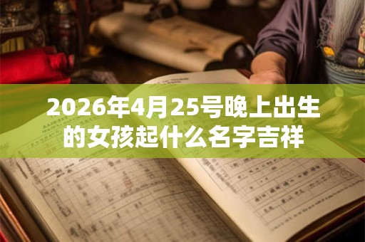 2026年4月25号晚上出生的女孩起什么名字吉祥