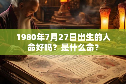 1980年7月27日出生的人命好吗？是什么命？