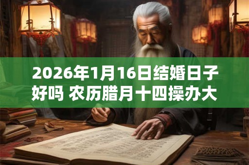 2026年1月16日结婚日子好吗 农历腊月十四操办大喜之事怎么样