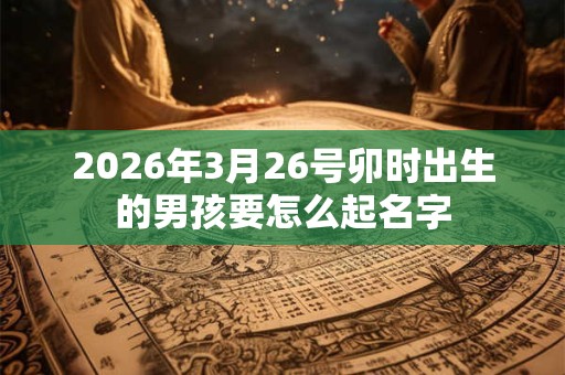 2026年3月26号卯时出生的男孩要怎么起名字 2026年3月26号卯时出生的男孩要怎么起名字