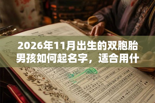2026年11月出生的双胞胎男孩如何起名字，适合用什么字