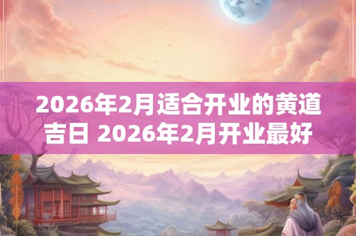 2026年2月适合开业的黄道吉日 2026年2月开业最好一天