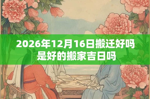 2026年12月16日搬迁好吗 是好的搬家吉日吗 2026年12月16日搬迁好吗 是好的搬家吉日吗