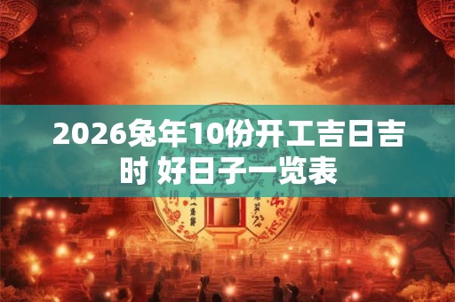 2026兔年10份开工吉日吉时 好日子一览表 2026兔年10份开工吉日吉时 好日子一览表