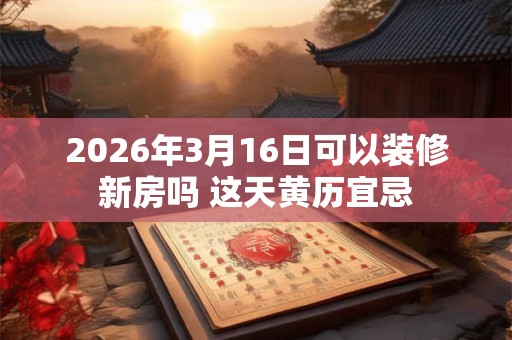2026年3月16日可以装修新房吗 这天黄历宜忌 2026年3月16日可以装修新房吗 这天黄历宜忌