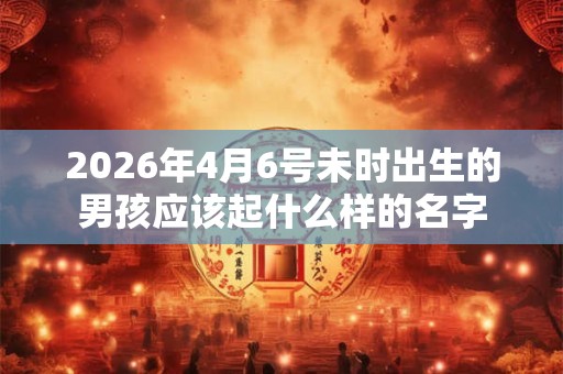 2026年4月6号未时出生的男孩应该起什么样的名字 2026年4月6号未时出生的男孩应该起什么样的名字
