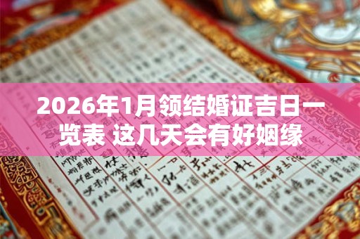 2026年1月领结婚证吉日一览表 这几天会有好姻缘