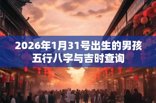 2026年1月31号出生的男孩五行八字与吉时查询 2026年1月31号出生的男孩五行八字与吉时查询