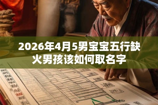 2026年4月5男宝宝五行缺火男孩该如何取名字