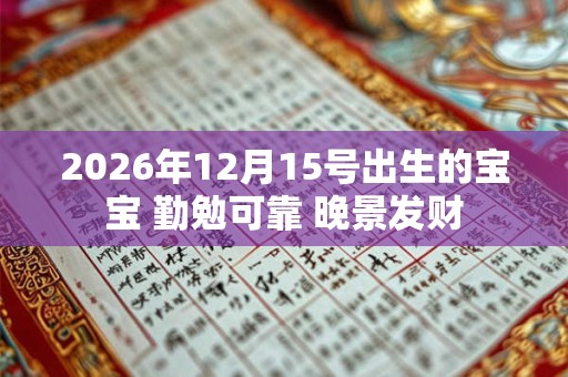 2026年12月15号出生的宝宝 勤勉可靠 晚景发财