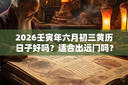 2026壬寅年六月初三黄历日子好吗?适合出远门吗? 2026壬寅年六月初三黄历日子好吗?适合出远门吗?