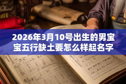 2026年3月10号出生的男宝宝五行缺土要怎么样起名字