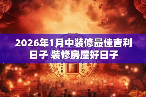 2026年1月中装修最佳吉利日子 装修房屋好日子 2026年1月中装修最佳吉利日子 装修房屋好日子
