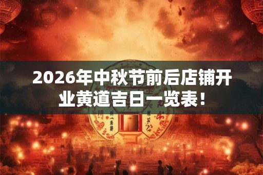 2026年中秋节前后店铺开业黄道吉日一览表! 2026年中秋节前后店铺开业黄道吉日一览表!