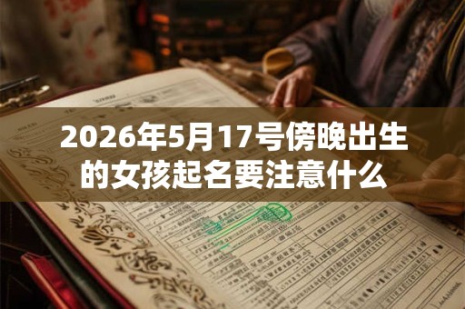 2026年5月17号傍晚出生的女孩起名要注意什么