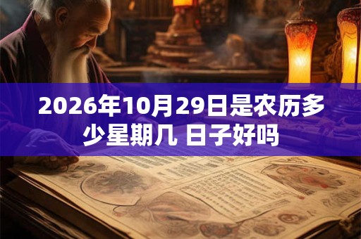 2026年10月29日是农历多少星期几 日子好吗
