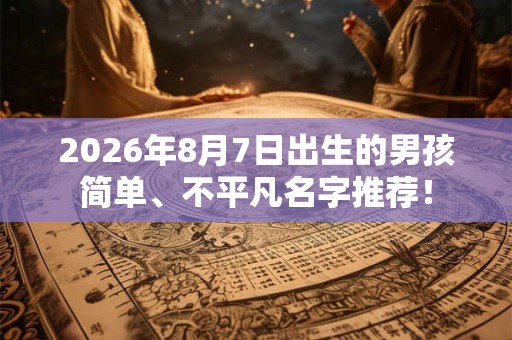 2026年8月7日出生的男孩简单、不平凡名字推荐！