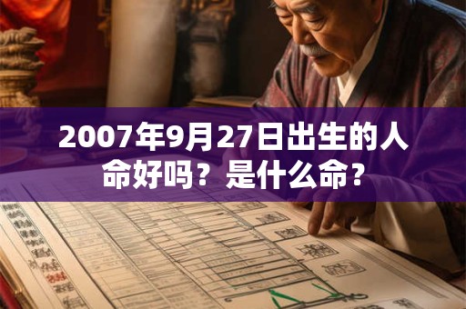 2007年9月27日出生的人命好吗？是什么命？