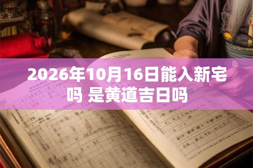 2026年10月16日能入新宅吗 是黄道吉日吗