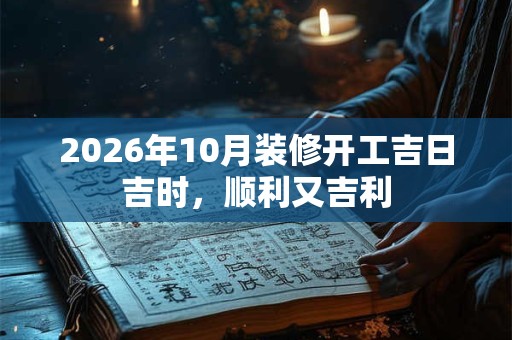 2026年10月装修开工吉日吉时,顺利又吉利 2026年10月装修开工吉日吉时,顺利又吉利