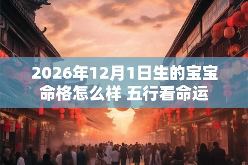 2026年12月1日生的宝宝命格怎么样 五行看命运
