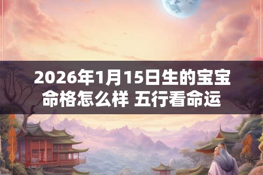 2026年1月15日生的宝宝命格怎么样 五行看命运