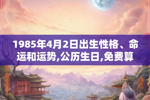 1985年4月2日出生性格、命运和运势,公历生日,免费算命 1985年4月2日出生性格、命运和运势,公历生日,免费算命