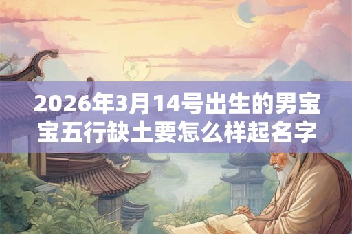 2026年3月14号出生的男宝宝五行缺土要怎么样起名字