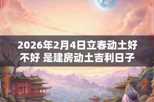 2026年2月4日立春动土好不好 是建房动土吉利日子吗