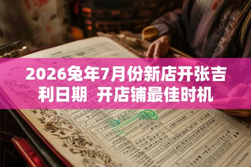 2026兔年7月份新店开张吉利日期  开店铺最佳时机