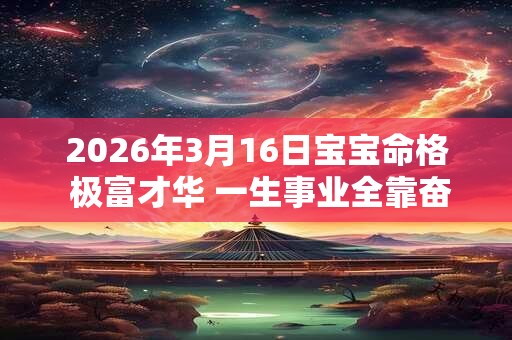2026年3月16日宝宝命格 极富才华 一生事业全靠奋斗