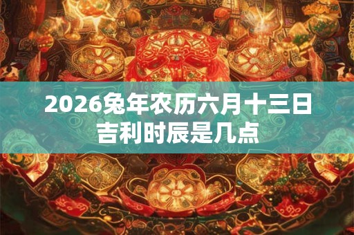 2026兔年农历六月十三日吉利时辰是几点