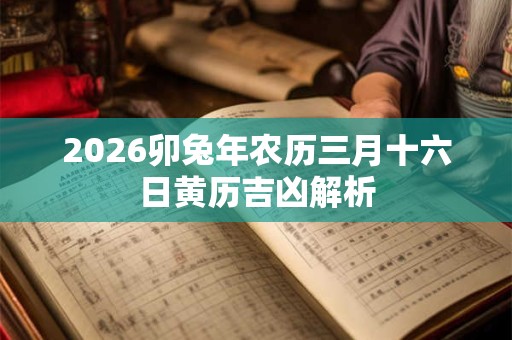 2026卯兔年农历三月十六日黄历吉凶解析