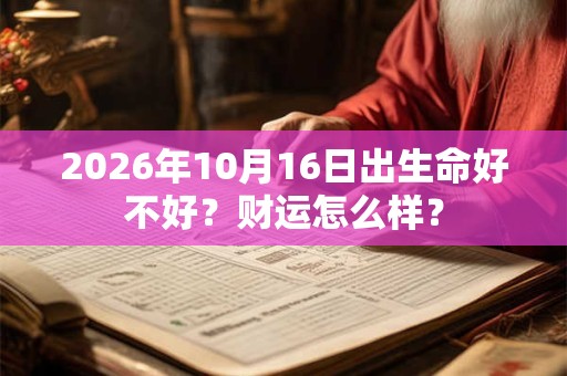 2026年10月16日出生命好不好?财运怎么样? 2026年10月16日出生命好不好?财运怎么样?