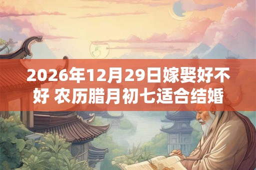 2026年12月29日嫁娶好不好 农历腊月初七适合结婚吗