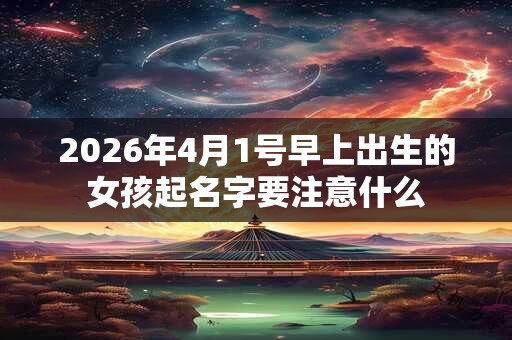 2026年4月1号早上出生的女孩起名字要注意什么