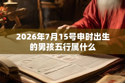 2026年7月15号申时出生的男孩五行属什么