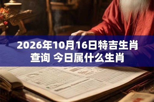 2026年10月16日特吉生肖查询 今日属什么生肖