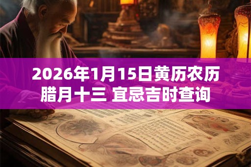 2026年1月15日黄历农历腊月十三 宜忌吉时查询 2026年1月15日黄历农历腊月十三 宜忌吉时查询