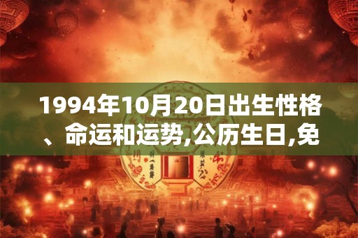1994年10月20日出生性格、命运和运势,公历生日,免费算命 1994年10月20日出生性格、命运和运势,公历生日,免费算命
